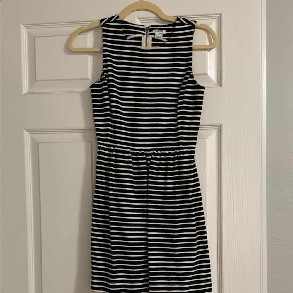 J. Crew Black and White Sheath Mini Dress